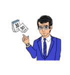 働く男性シリーズ：ミドル グラス JW（個別スタンプ：12）