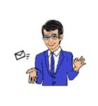 働く男性シリーズ：ミドル グラス JW（個別スタンプ：13）