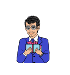 働く男性シリーズ：ミドル グラス JW（個別スタンプ：17）