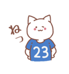 背番号23番 青ユニフォームねこ【返事編】（個別スタンプ：9）
