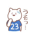 背番号23番 青ユニフォームねこ【返事編】（個別スタンプ：25）
