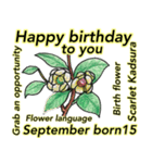 9月、誕生日と誕生日の花。（個別スタンプ：15）
