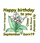 9月、誕生日と誕生日の花。（個別スタンプ：19）