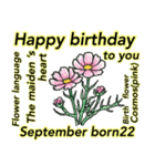 9月、誕生日と誕生日の花。（個別スタンプ：22）