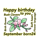 9月、誕生日と誕生日の花。（個別スタンプ：24）