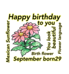 9月、誕生日と誕生日の花。（個別スタンプ：29）