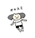 スケートボードが好きなねこ(白Tver)（個別スタンプ：1）