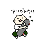 スケートボードが好きなねこ(白Tver)（個別スタンプ：16）