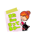 黒ねこ大好き少女[よく使う言葉]（個別スタンプ：5）