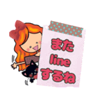 黒ねこ大好き少女[よく使う言葉]（個別スタンプ：6）