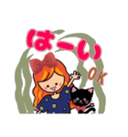 黒ねこ大好き少女[よく使う言葉]（個別スタンプ：26）