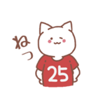 背番号25番 赤ユニフォームねこ【返事編】（個別スタンプ：9）