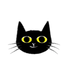 黒猫の顔のデッサン（個別スタンプ：1）