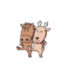 おかしな動物達（牛・鹿・カバ・馬・サイ）（個別スタンプ：2）