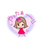 リボンの女の子のスタンプ（個別スタンプ：13）