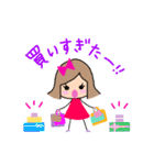 リボンの女の子のスタンプ（個別スタンプ：16）