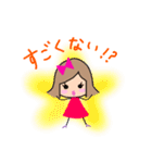 リボンの女の子のスタンプ（個別スタンプ：19）