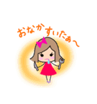 リボンの女の子のスタンプ（個別スタンプ：22）