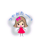 リボンの女の子のスタンプ（個別スタンプ：24）