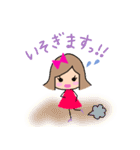 リボンの女の子のスタンプ（個別スタンプ：25）