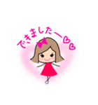 リボンの女の子のスタンプ（個別スタンプ：27）