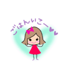 リボンの女の子のスタンプ（個別スタンプ：30）