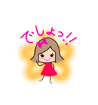 リボンの女の子のスタンプ（個別スタンプ：36）