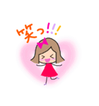 リボンの女の子のスタンプ（個別スタンプ：37）