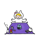 タロット占いをするウサギ（文字なし）（個別スタンプ：1）