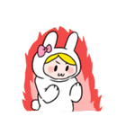 タロット占いをするウサギ（文字なし）（個別スタンプ：13）