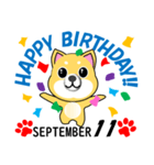 柴犬の誕生日おめでとう 9月（個別スタンプ：11）