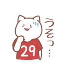 背番号29番 赤ユニフォームねこ【返事編】（個別スタンプ：25）