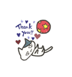 手描き、ねこ（個別スタンプ：1）