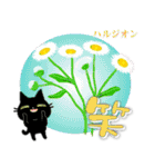黒猫ちゃん花図鑑・日々の会話に花をそえて（個別スタンプ：20）