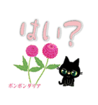 黒猫ちゃん花図鑑・日々の会話に花をそえて（個別スタンプ：35）