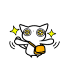 カバンを持った白ねこ（個別スタンプ：4）