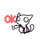 カバンを持った白ねこ（個別スタンプ：6）