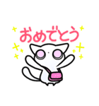 カバンを持った白ねこ（個別スタンプ：8）