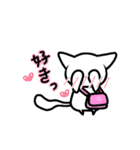 カバンを持った白ねこ（個別スタンプ：9）