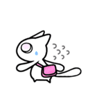 カバンを持った白ねこ（個別スタンプ：10）