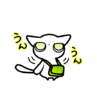 カバンを持った白ねこ（個別スタンプ：13）