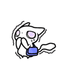 カバンを持った白ねこ（個別スタンプ：21）