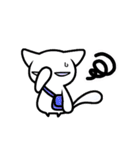 カバンを持った白ねこ（個別スタンプ：22）