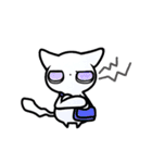 カバンを持った白ねこ（個別スタンプ：24）