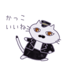 黒ひげ模様の白黒猫ちゃん（個別スタンプ：6）