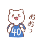 背番号40番 青ユニフォームねこ【返事編】（個別スタンプ：26）