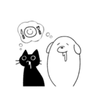 もっと仲良しのいぬとねこ（個別スタンプ：1）