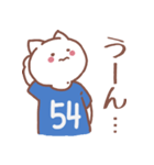 背番号54番 青ユニフォームねこ【返事編】（個別スタンプ：10）