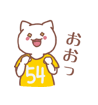 背番号54番 黄ユニフォームねこ【返事編】（個別スタンプ：26）