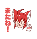 赤毛の猫耳女の子スタンプ（個別スタンプ：14）